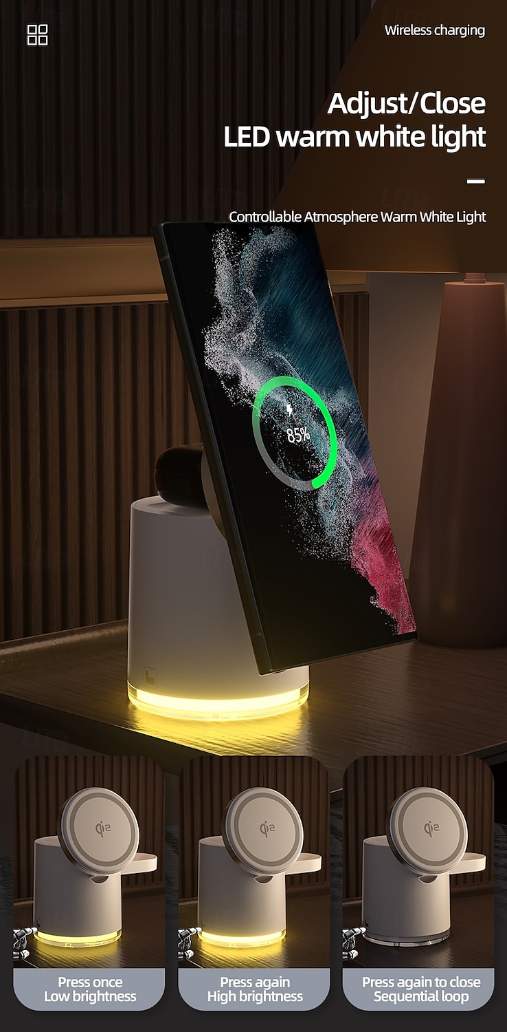Wireless Charger Wireless Charging Station CE Certified Magnetic For Smart Watch Compatible with any wireless charging enabled devices Airpods 3 2 Pro 2 2025 - $52.99 –P1