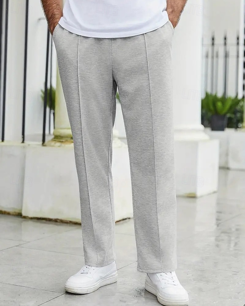 Men's Athletic Pants Wide Leg Sweatpants Trousers Pocket Drawstring Elastic Waist Plain Comfort Sports Outdoor Daily Fashion Casual Light Grey Dark Gray Micro-elastic 2026 - $20.99 –P1