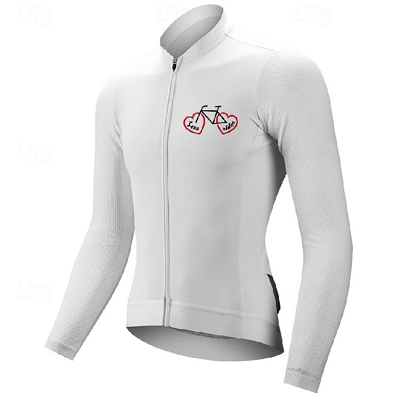 Herr Cykeltröja Grafisk Bokstav & Nummer Långärmad Cykel T-shirt Tröja med 3 bakfickor Bergscykling Snabb tork Anatomisk design Uppsugande Andningsfunktion sporter Mörkrosa Vit Rosa Kläder 2025 - $28.99 –P12