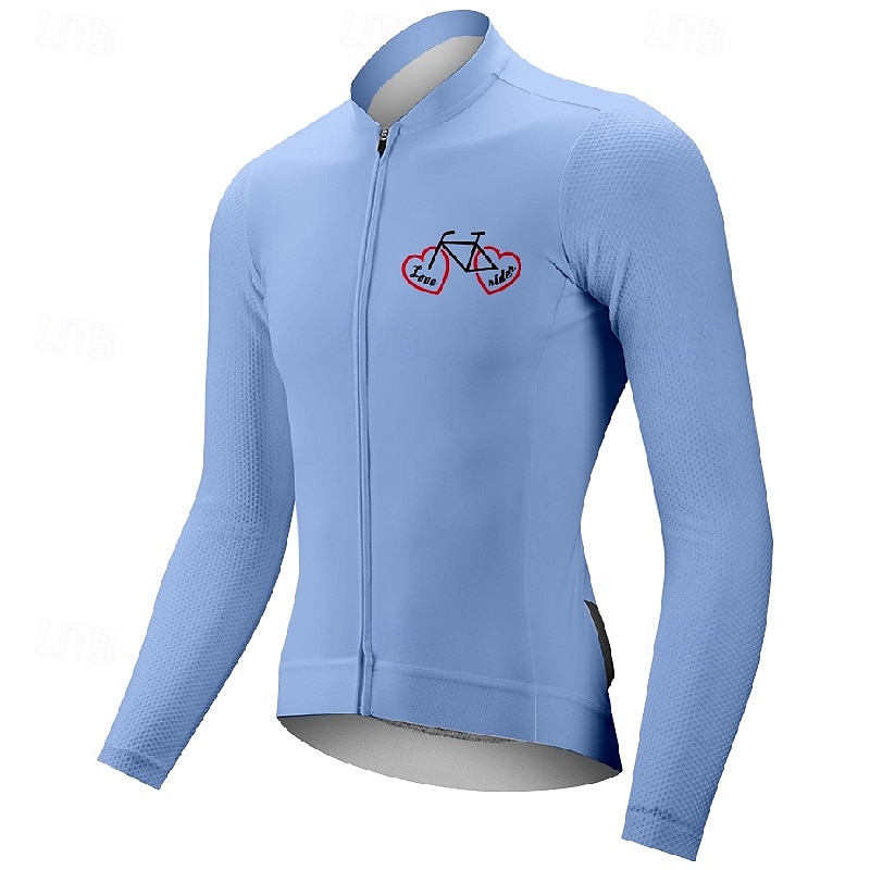 Herr Cykeltröja Grafisk Bokstav & Nummer Långärmad Cykel T-shirt Tröja med 3 bakfickor Bergscykling Snabb tork Anatomisk design Uppsugande Andningsfunktion sporter Mörkrosa Vit Rosa Kläder 2025 - $28.99 –P10