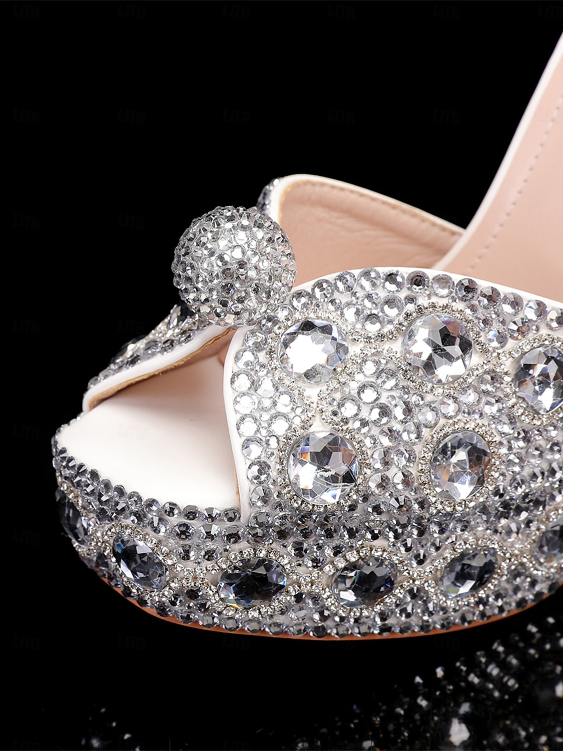 Women's Glamorous Crystal-Embellished Platform Sandals with Ankle Strap | Perfect for Weddings and Special Occasions 2025 - $89.99 –P5