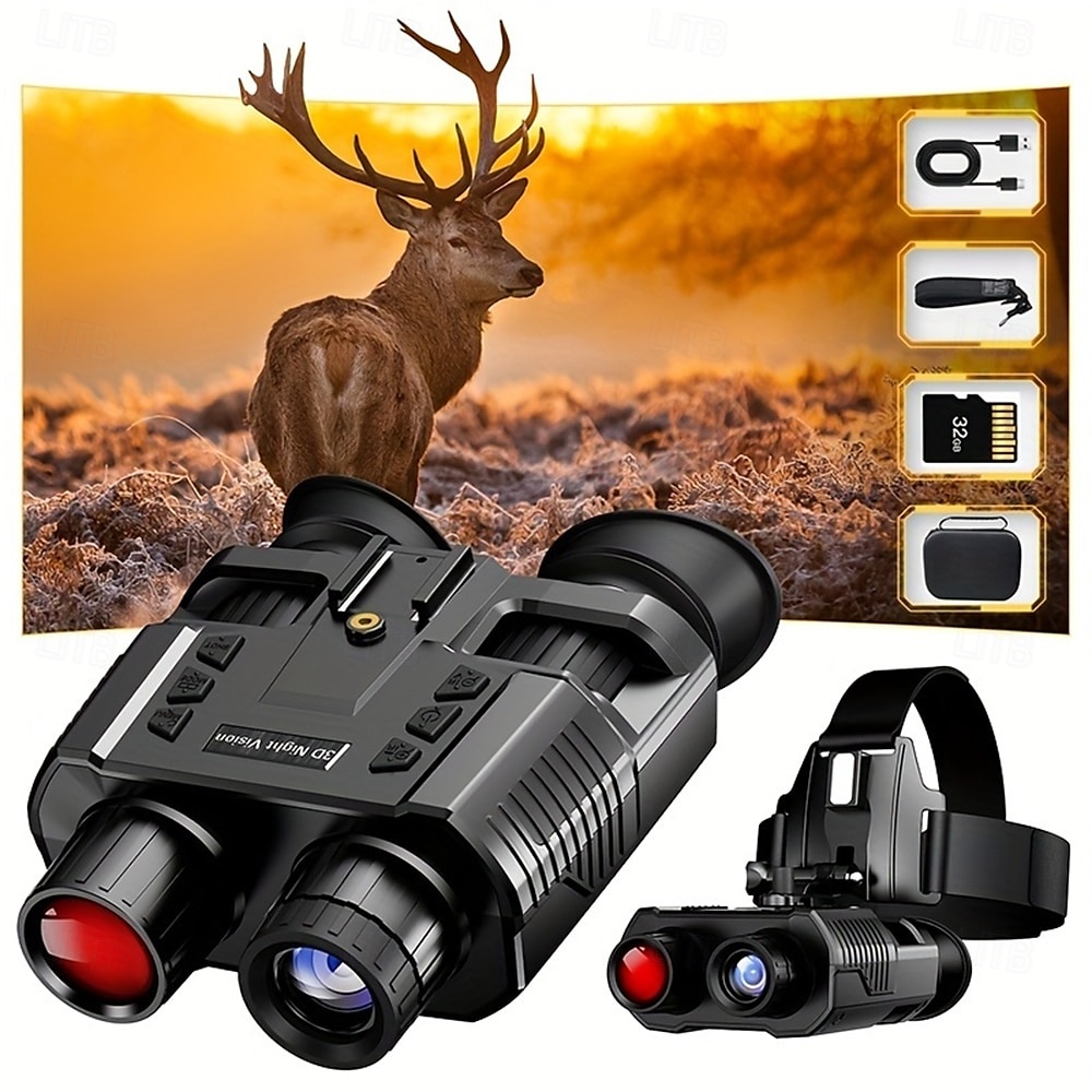 Digital HD Infrared Night Vision Binoculars 4x Digital Zoom Full HD Dual Lens Compatible with Fast MICH Helmet Portable with Head Mount & Carry Case Hunting Night Vision Equipment 2025 - $407.99 –P1
