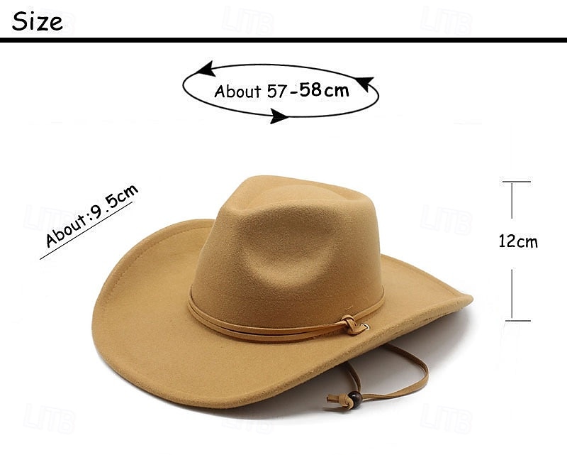 Homme Chapeau de soleil Chapeau de cowboy Chapeau Fedora Trilby Noir Rouge Laineux Le style rétro Mode 18ème siècle État du Texas du quotidien Le thème de la fête Couleur unie / unie Ecran Solaire de 2025 ? $20.99 –P1