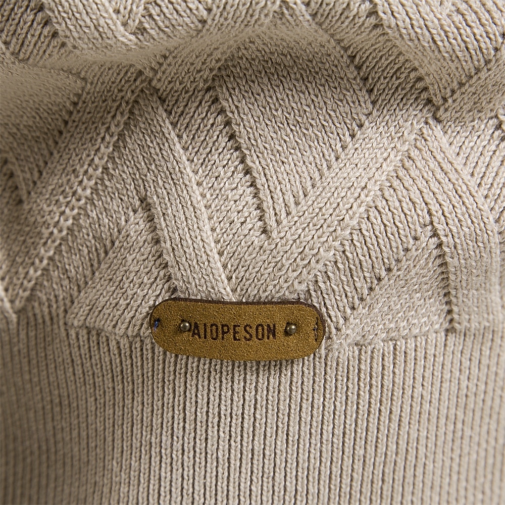 Herr Pullover tröja Sticka Ensfärgat Rund hals Stickat Elegant Jul Utomhus Kläder Raglanärm Vår Höst Svart Rubinrött S M L 2025 - $36.99 –P11