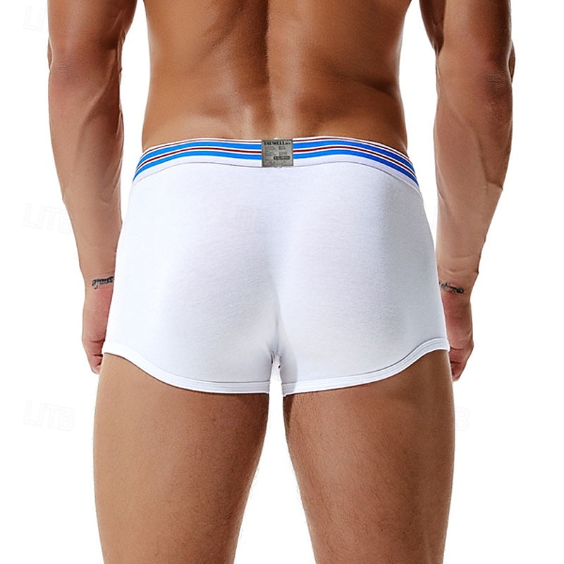 Men's 1 PCS Boxers Underwear Boxer Shorts Patchwork 90% Cotton Breathable Soft Comfortable Color Block Letter Mid Rise Black White 2025 - $10.49 –P12