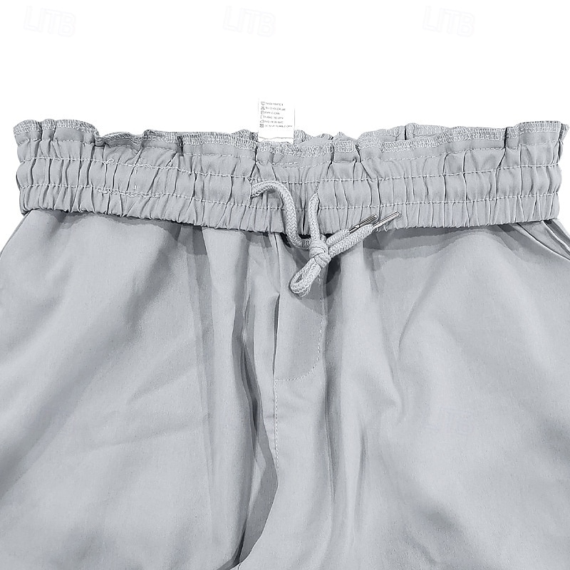 Homens Social Calças Calças de Terno Bolsos Com Cordão Cintura elástica Tecido Conforto Resistente a rugas Comprimento total Festa O negócio Diário Elegante Moda Preto Branco Micro-Elástica de 2025 por $21.99 –P4