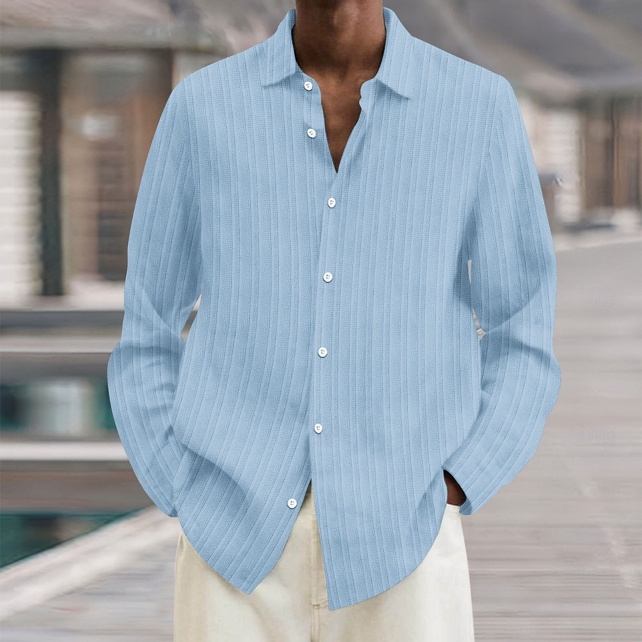 Per uomo Camicia Camicia estiva Maglietta informale Camicia da spiaggia Camicia con bottoni Cachi chiaro Nero Bianco Verde chiaro Blu marino scuro Manica lunga Tinta unica Colletto Da mare Giornaliero del 2025 a $25.99 –P1