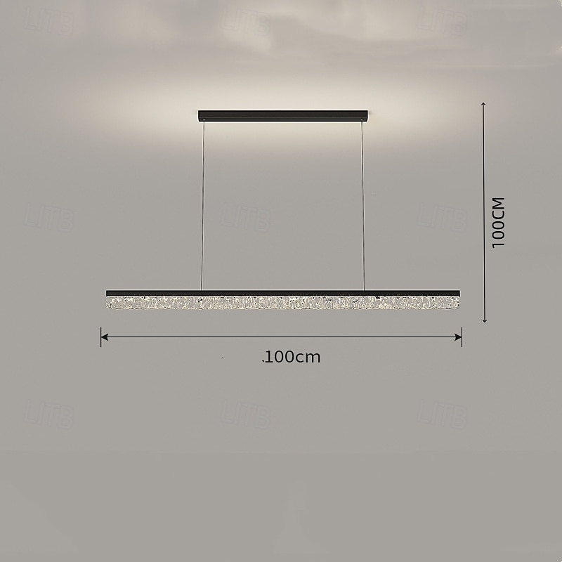 Modern Linear Pendant Light Crystal Style Stepless Dimming with Remote Control Metal Island Lighting Lamp for Dining Room 100cm 110-240V 2025 - $229.99 –P3