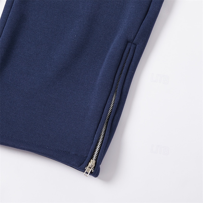 Herren Jogginghose Trainingshose Jogginghose Jogger Hose Hosen Jogginghose mit geradem Bein Ausgestellte Jogginghose Kordelzug Elastische Taille Bein mit Reißverschluss Glatt Komfort Warm In voller 2025 - $19.99 –P9