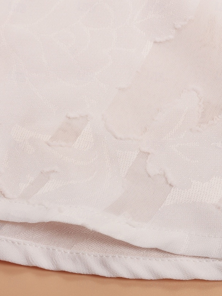 Kvinners hvite elegante blonde topper øyelet bluse uformell ensfarget vanlig topper lang erm skjortekrage knapper lomme vanlig passform daglig romantiske petite topper sommerferie slitasje hvit gul 2025 - $21.99 –P19