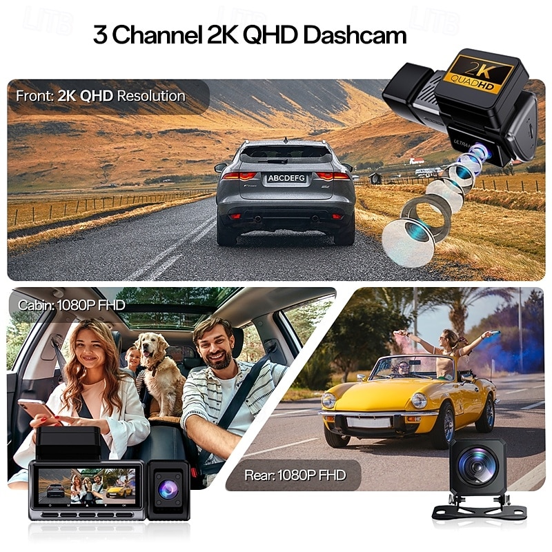K26 1440P New Design / HD / with Rear Camera Car DVR 150 Degree Wide Angle IPS Dash Cam with WIFI / GPS / G-Sensor 4 infrared LEDs Car Recorder 2025 - $81.99 –P4