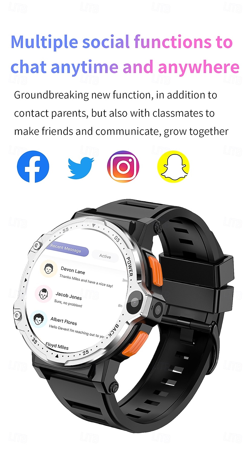 iMosi PG999 Smart Watch 1.54 inch 4G LTE Cellular Smartwatch Phone 4G Pedometer Call Reminder Heart Rate Monitor Compatible with Null Men GPS Long Standby Hands-Free Calls IP 67 43mm Watch Case 2025 - $94.99 –P4
