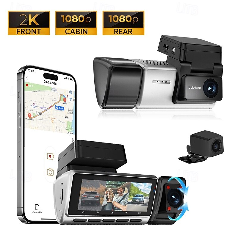 K26 1440P New Design / HD / with Rear Camera Car DVR 150 Degree Wide Angle IPS Dash Cam with WIFI / GPS / G-Sensor 4 infrared LEDs Car Recorder 2025 - $81.99 –P5