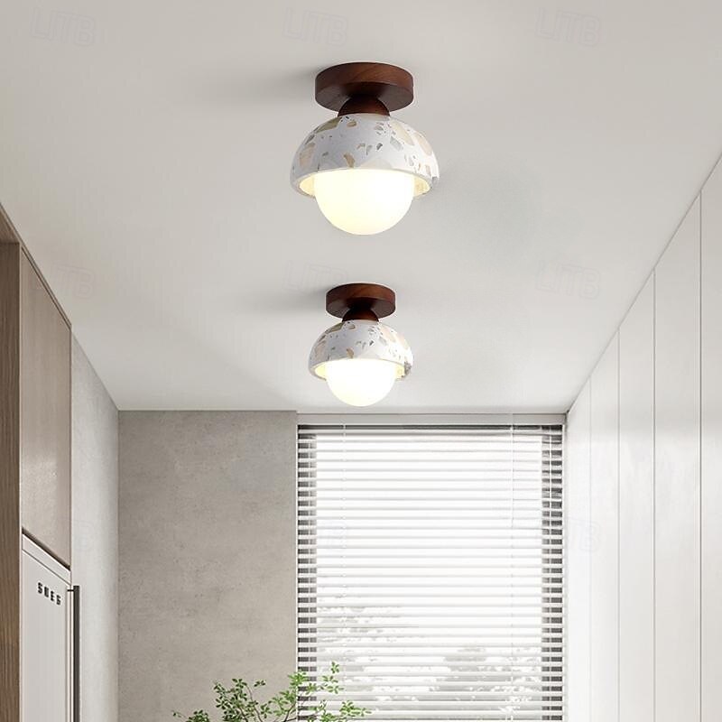 Stropní svítidlo do uličky ve stylu wabi-sabi bílé mramorové stropní svítidlo stropní lustr polozapuštěné stropní svítidlo 85-265v 2025 - $57.99 –P5