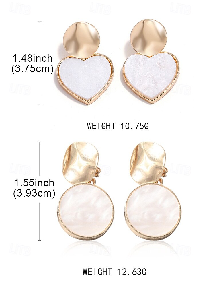 Women's Elegant Gold Plated Pearl Stud Earrings with Heart and Round Shapes | Perfect for Everyday Wear and Special Occasions 2025 - $7.99 –P8