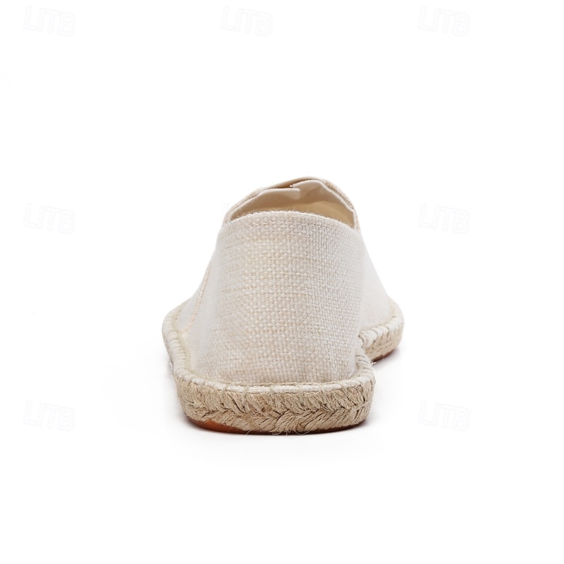 miesten beige canvas espadrille-slip-on kengät juuttiköysipohjalla – mukavat kesäiset vapaa-ajan jalkineet 2025 - $32.99 –P8