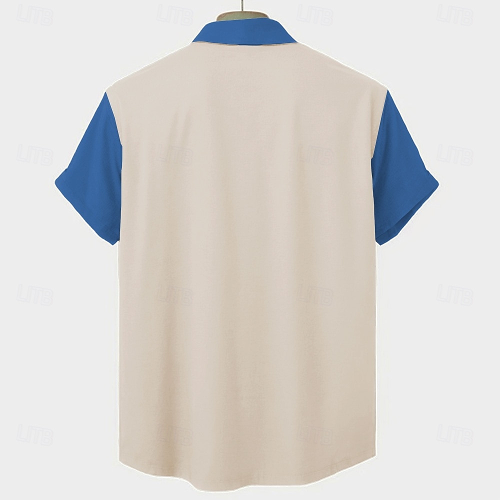 Herren Buchstabe Lässiges Hemd Knopfhemd Kurzarm Modisch lässig Normal Casual Sommer Frühling Umlegekragen Knopf hoch Schwarz Rosa Beige 2025 - $22.99 –P2
