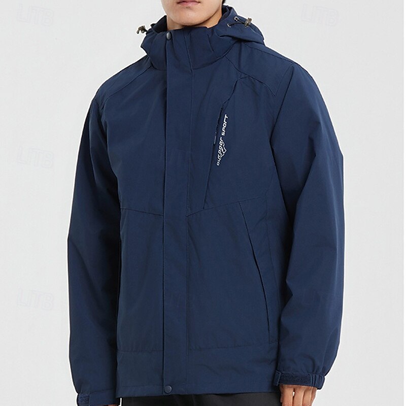 Herren Soft Shell Jacke Wanderjacke Winter Draussen Patchwork warm Fleece-Futter Windundurchlässig Wasserdicht 3-in-1-Jacke Winterjacken Windbreaker-Jacke Reisen Dunkelgrau Schwarz Elfenbein Gelb Rot 2025 - $84.99 –P12