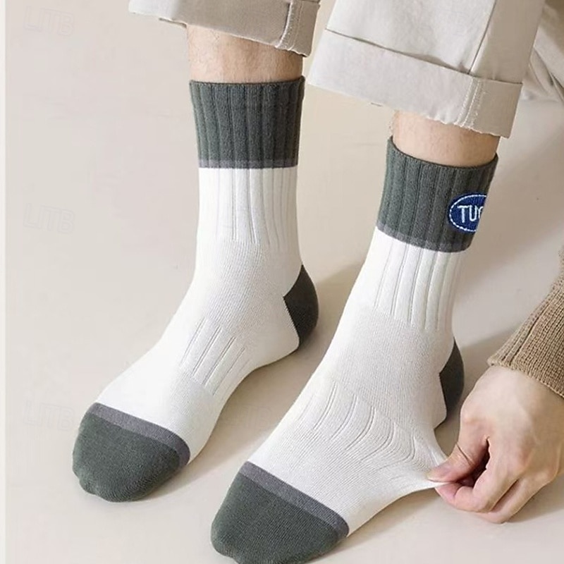 Męskie 5 par Pakiety Multi Skarpety Skarpety do adidaów (Crew socks) Skarpetki do biegania Skarpety na co dzień Tęczowy Kolor Kolorowy blok Urlop Sport i turystyka Codzienny Podstawowy Ciepłe Jesie 2026 - $6.49 –P5