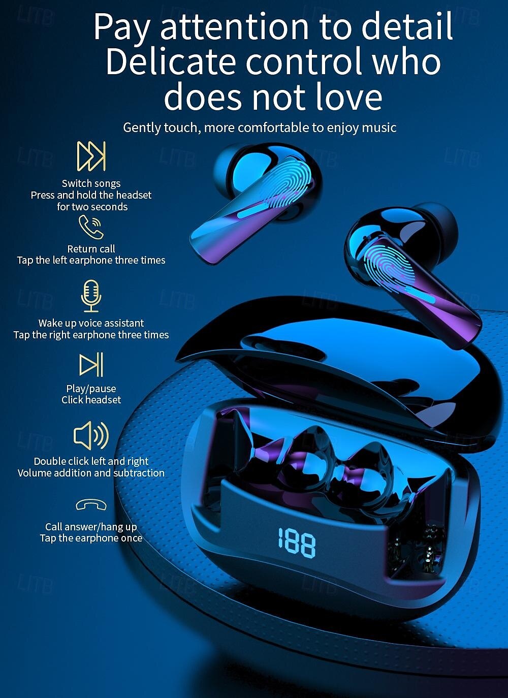 True Wireless Headphones TWS Earbuds In Ear Bluetooth 5.3 Ergonomic Design Wireless Earphones Sound Quality Providing Unparalleled Performance 2025 - $22.99 –P8