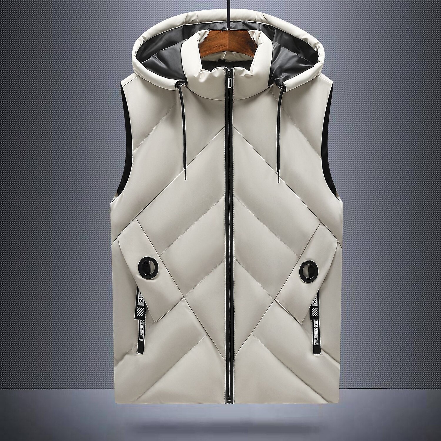 Herren Daunenweste Puffer Weste Weste Urlaub Täglich Verabredung Modisch Brautkleider schlicht Herbst Winter Tasche Polyester warm halten Komfortabel Glatt Reisverschluss Mit Kapuze Regular Fit 2025 - $47.99 –P6