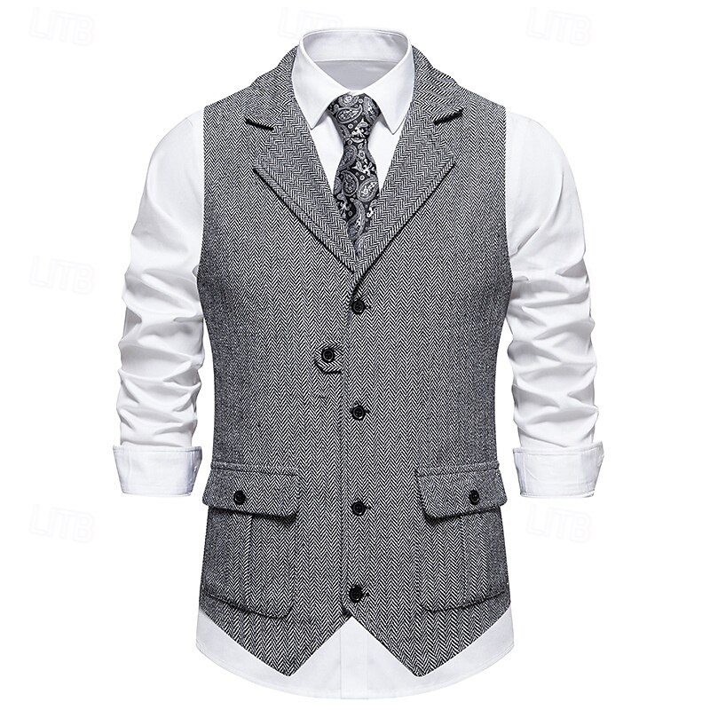בגדי ריקוד גברים וסט Gilet חופשה יומי פגישה (דייט) אופנתי יום יומי קיץ & אביב כפתורים כיס 75% כותנה נוח אחיד חזה יחיד כפתור יחיד דש רגיל בורגנדי כחול נייבי ירוק כהה חאקי אֵפוֹד 2025 - $33.99 –P16
