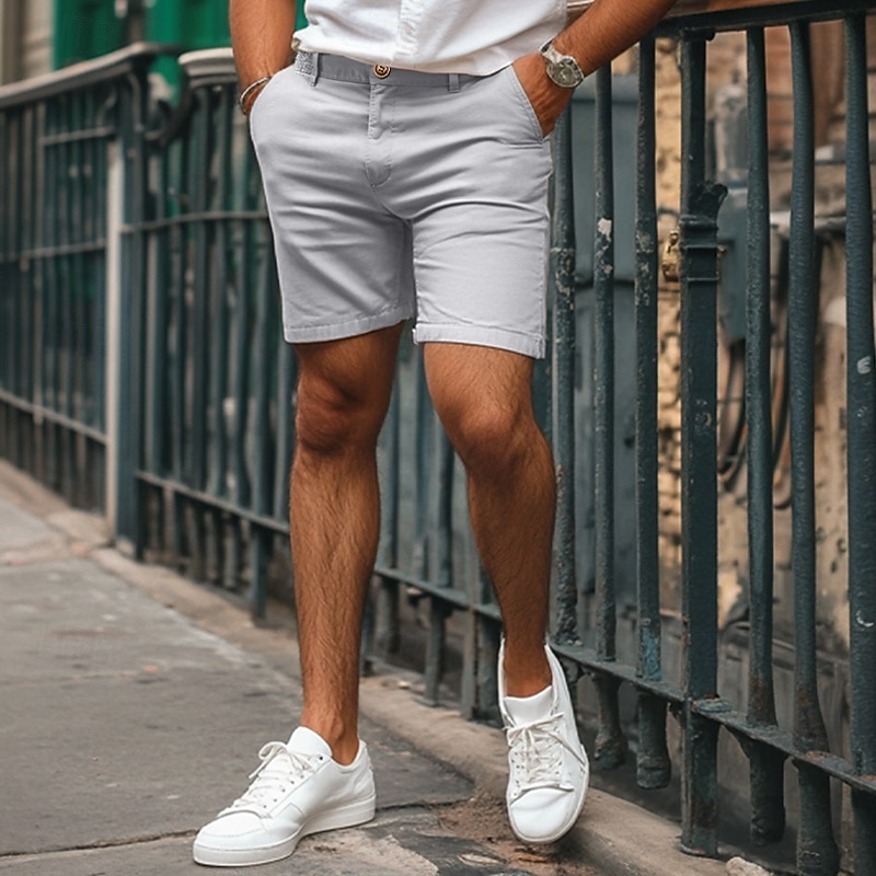Men's Dress Shorts Work Shorts Casual Shorts Golf Shorts Pocket Straight Leg Solid Colored Comfort Wearable Knee Length Outdoor Daily Streetwear Stylish Black Brown 2026 - $25.99 –P1