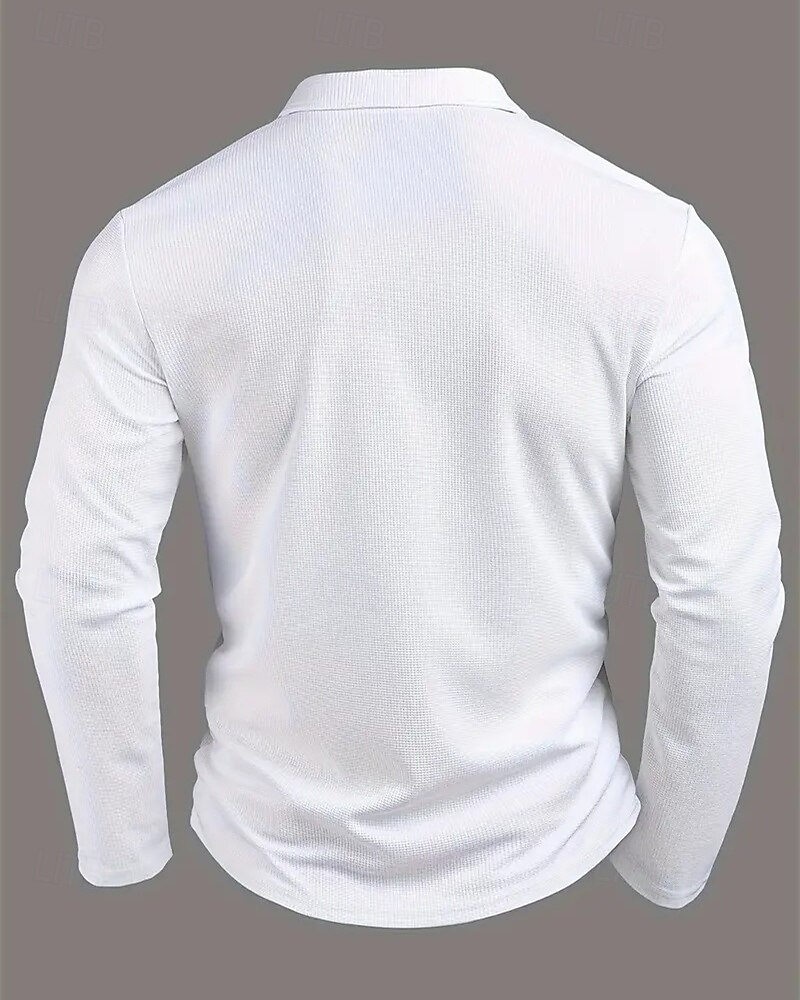 Herren Poloshirts zum Suchbegriff: "Waffel" Golfhemd Arbeit Casual Kargen Langarm Basic Modern Farbblock Patchwork Knopf Frühling & Herbst Regular Fit Weiß Poloshirts zum Suchbegriff: "Waffel" 2025 - $21.99 –P3