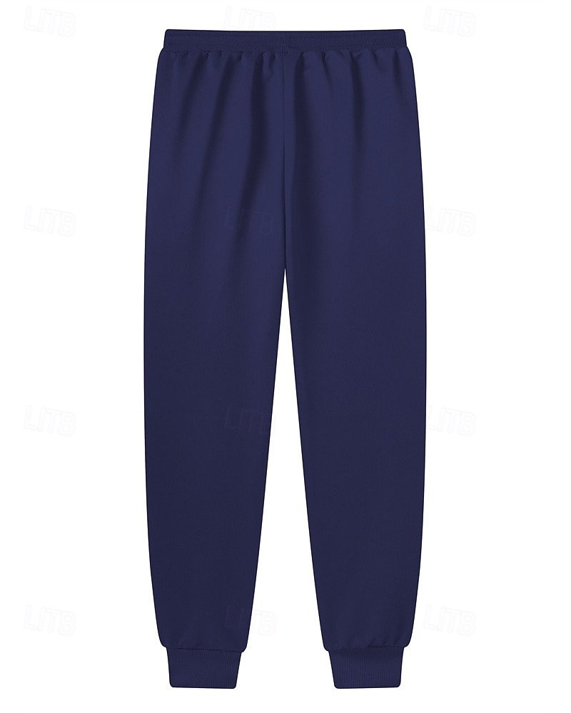 Men's Fleece Pants Sweatpants Joggers Winter Pants Trousers Pocket Drawstring Elastic Waist Plain Comfort Warm Sports Outdoor Daily Fashion Casual Black Navy Blue Micro-elastic 2026 - $21.99 –P4