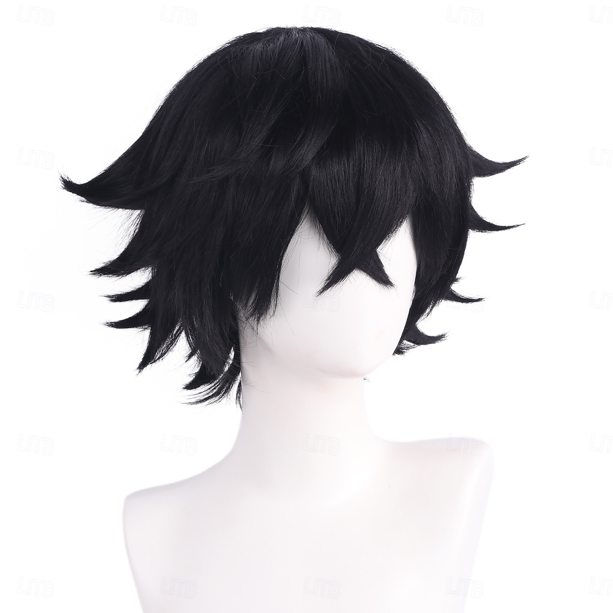 Cosplay Kostüm Perücke Federleichte Locken Natürlich gewellt Kurzer Bob Gerader Pony Mit Pony Maschinell gefertigt Perücke Kurz Natürlich Schwarz Synthetische Haare Herren Klassisch Komfortabel 2025 - $27.99 –P5