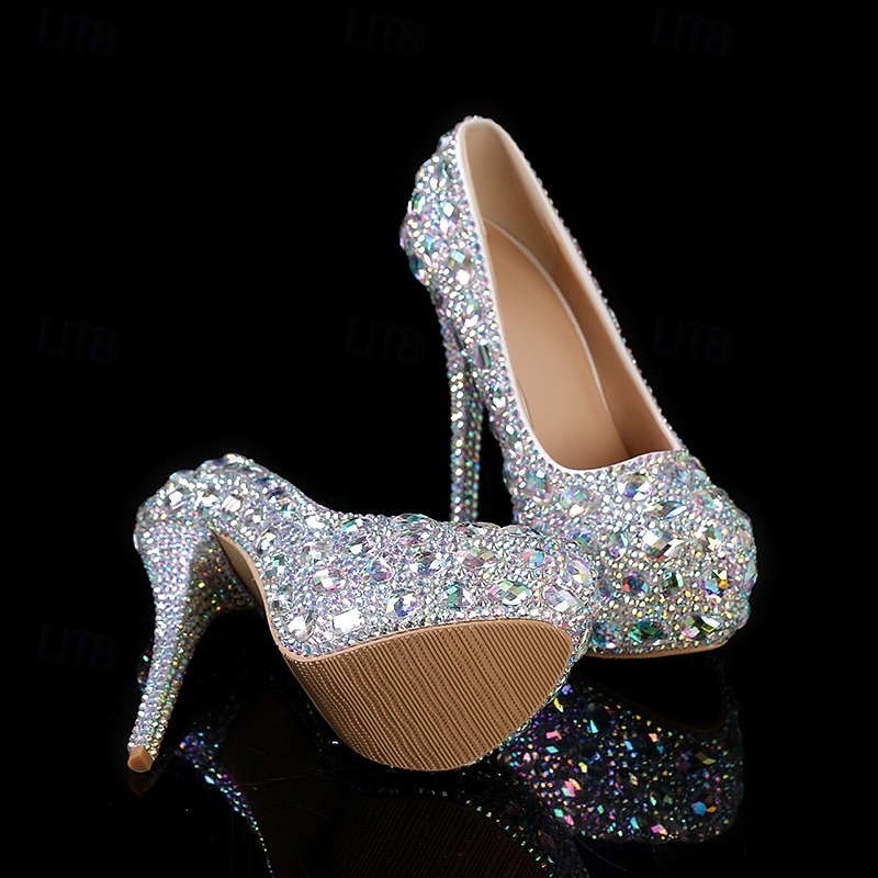 naisten hopeakivikoristeiset korkokengät – lumoavat morsius- tai iltakengät häihin ja erikoistilaisuuksiin 2025 - $99.99 –P1