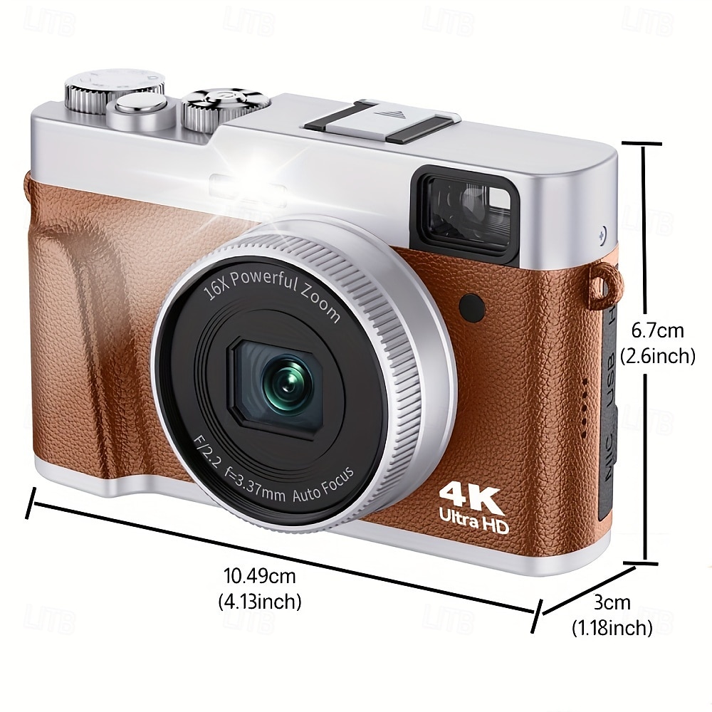 4K UHD Point and Shoot Camera Digicam with Auto Focus Compact Digital Camera Travel Camera with Auto Focus 48MP Vlogging Camera 2025 - GBP £102.14 –P2