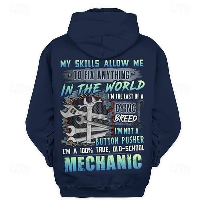 Herren Old School Mechaniker Hoodie - 'Meine Fähigkeiten erlauben es mir alles zu reparieren' Grafik 2026 - $30.99 –P3