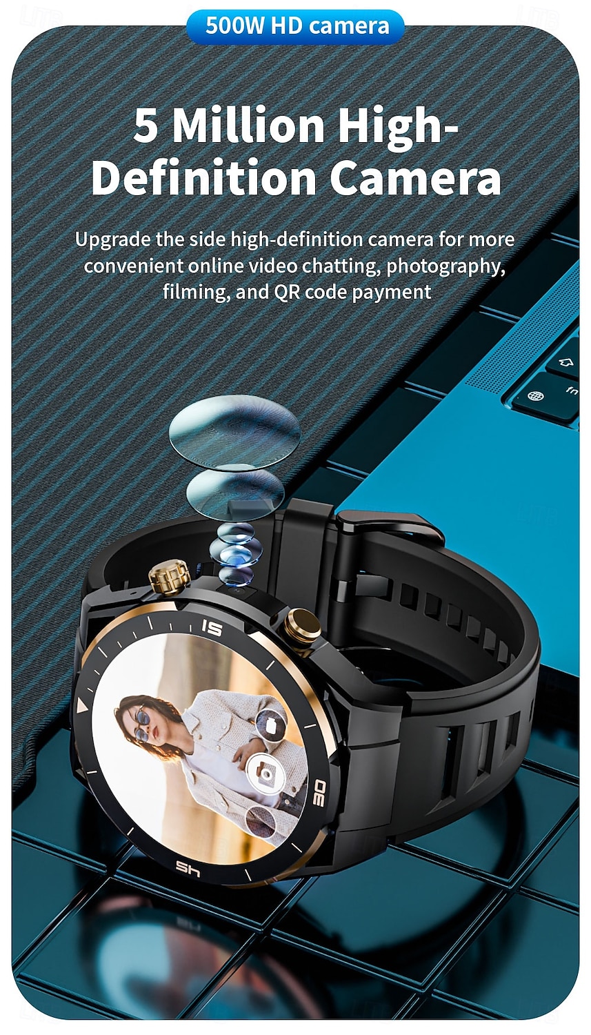 iMosi PG888 Android Smart Watch Men 2G/32G Storage HD Dual Camera NFC 2G 4G SIM Card WIFI Wireless Fast Internet Access Eurasian version 2025 - $137.79 –P6