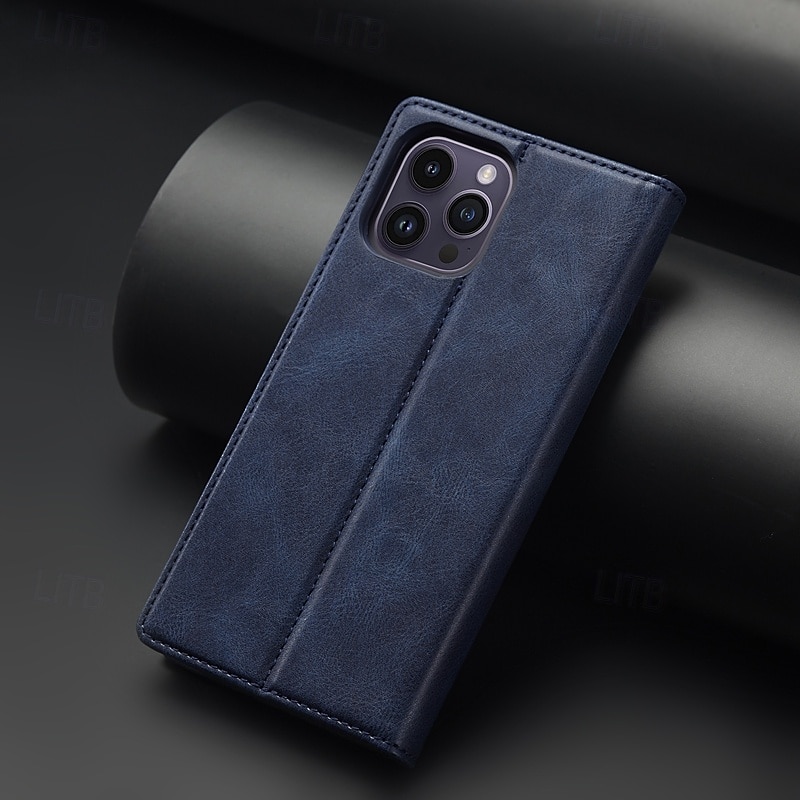 telefon Carcasă Pro iPhone 16 15 14 Pro Max Plus iPhone 13 12 11 Pro Max Mini Flip Cover se stojánkem Magnetické Slot pro kartu Retro TPU PU kůže 2025 - $15.99 –P3