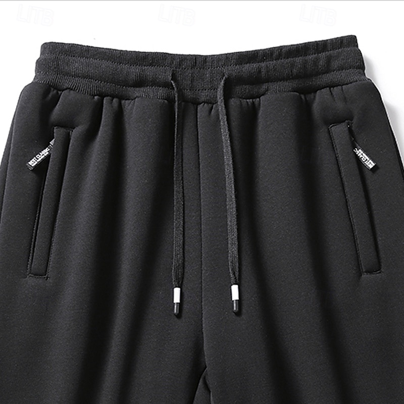 Bărbați Pantaloni Sport Joggeri Jogger Pantaloni de iarnă Pantaloni Buzunar Cordon Talie elastică Culoare solidă Cald Respirabil Lungime totală Casual Zilnic Casual Îmbrăcăminte Atletică Negru Gri 2026 - $17.99 –P5