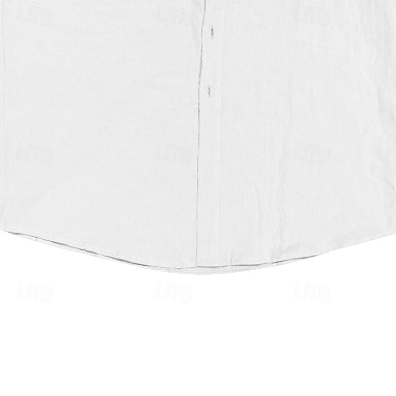 Per uomo Camicia Camicia di lino Camicia casual Camicia con Bottoni Camicia di cotone Semplice Vacanza Camicia hawaiana Nero Bianco Cachi Grigio Manica Lunga Colletto alla coreana Primavera & Autunno del 2025 a $23.99 –P7
