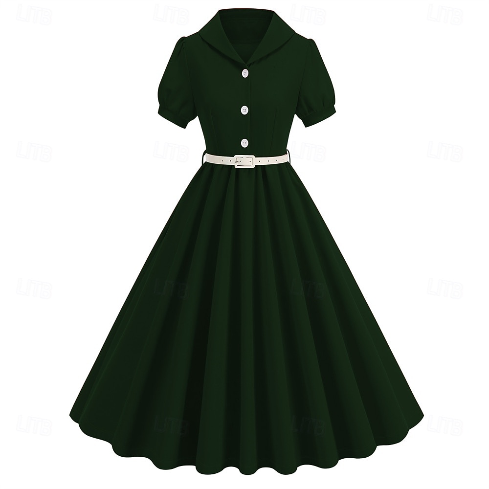 Retro Vintage 1950s Cocktail Dress Dress Flare Dress Solid Color Fancy Dress Women's Masquerade Event / Party Bachelorette Party Festival Adults' Dress Homecoming Dresses 2025 - $34.99 –P4