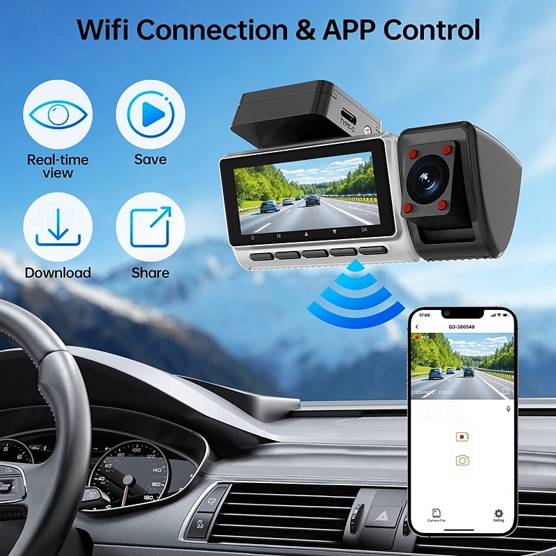 K26 1440P New Design / HD / with Rear Camera Car DVR 150 Degree Wide Angle IPS Dash Cam with WIFI / GPS / G-Sensor 4 infrared LEDs Car Recorder 2025 - $81.99 –P1