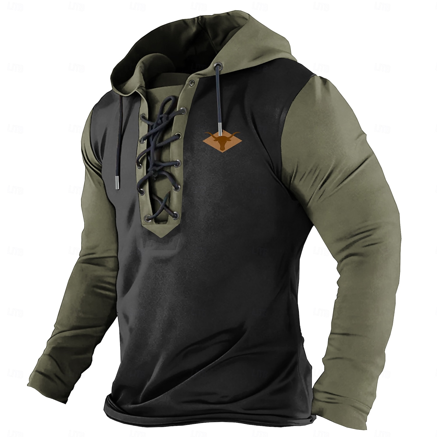 Per uomo Cowboy Felpe Felpa con cappuccio Felpa con cappuccio Con cappuccio Di tendenza Stampa 3D Marrone Verde A cordoncino Autunno Inverno progettista del 2025 a $29.99 –P2