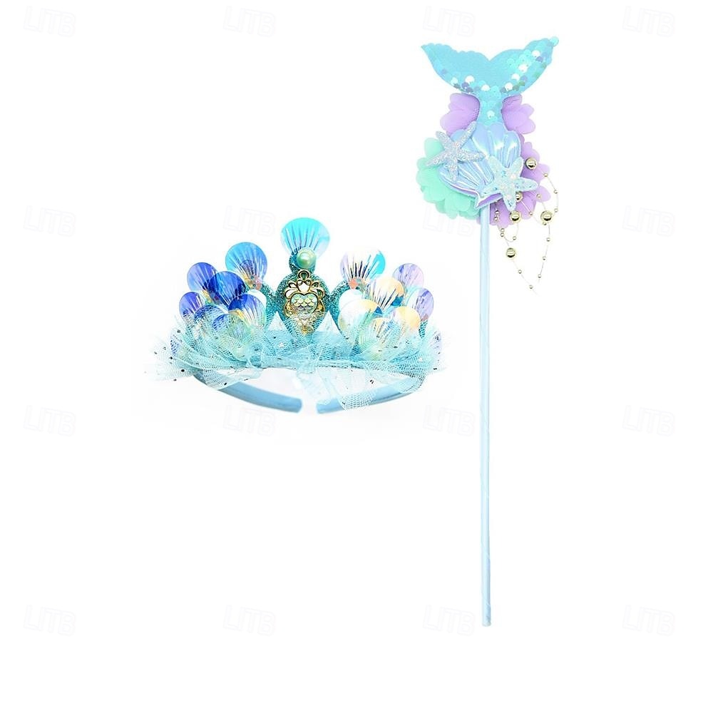 Kinderen Voor meisjes Zeemeermin zwemkleding Badmode Strand Kinderdag Weegschalen leuke Style Netstof Badpakken 4-7 jaar Zomer blauw 2025 - $39.99 –P6