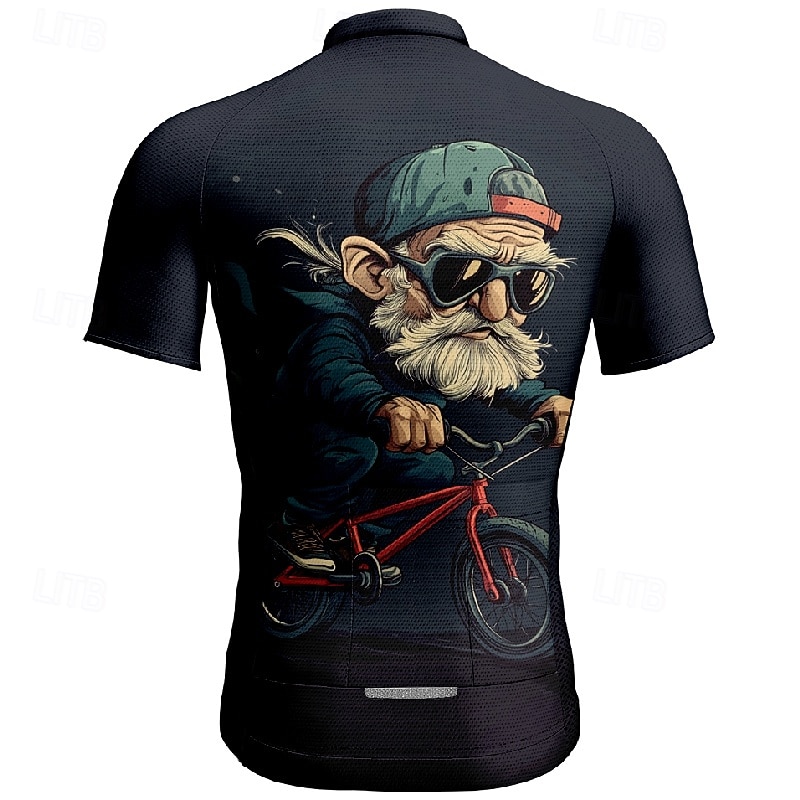 Men's Cycling Jersey Graphic Short Sleeve Bike Tee Tshirt Jersey with 3 Rear Pockets Mountain Bike MTB Quick Dry Anatomic Design Wicking Breathable Sports Dark Grey Black Dark Navy Clothing Apparel 2026 - $28.99 –P8