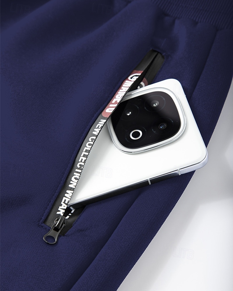 Men's Fleece Pants Sweatpants Joggers Winter Pants Trousers Pocket Drawstring Elastic Waist Plain Comfort Warm Sports Outdoor Daily Fashion Casual Black Navy Blue Micro-elastic 2026 - $21.99 –P7