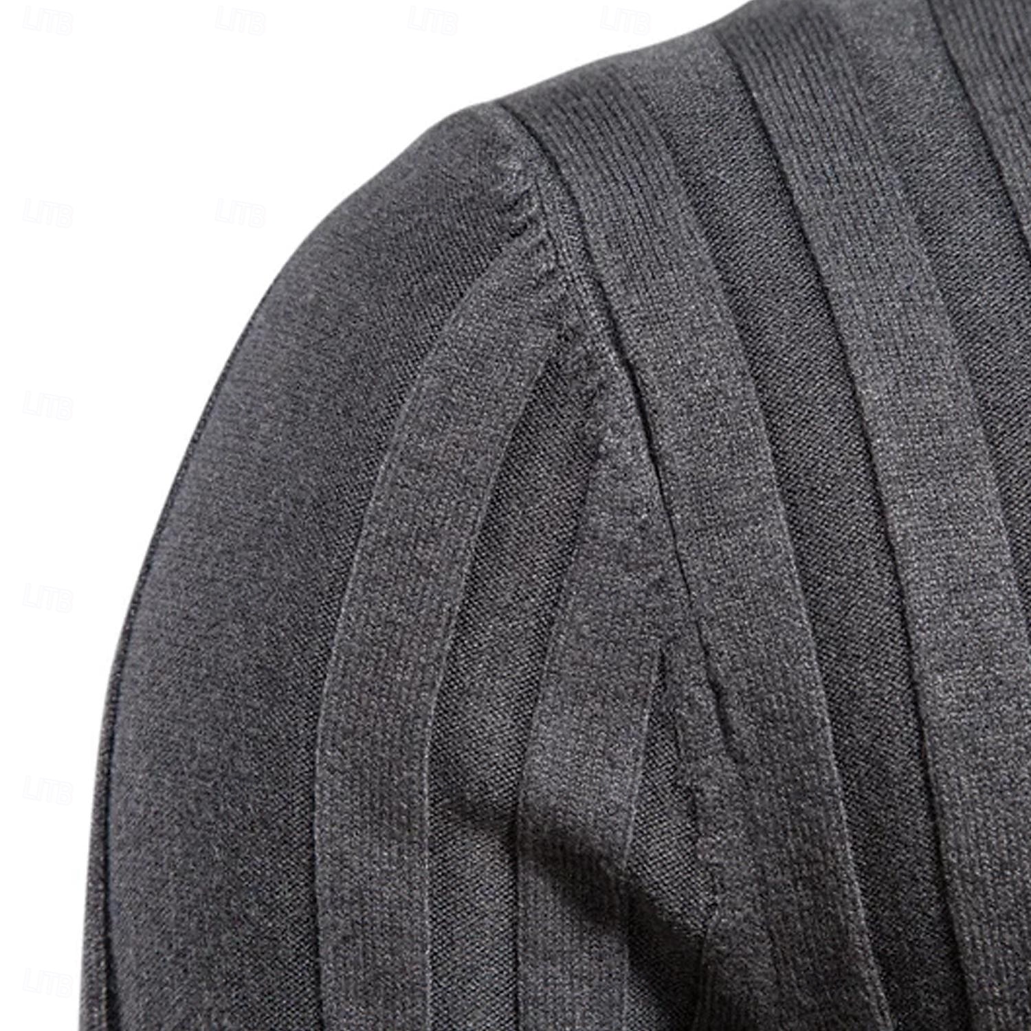 Herre Genser Pullover genser Strikketøy Riflet Strikke Vanlige topper Fargeblokk Rullekrage Strikketøy Nøytral utendørs Klær Vår & Vinter Svart Gul S M L 2025 - $16.99 –P5