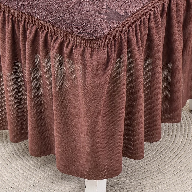 stolsöverdrag med kjolfåll elegant och snygg design mjukt och slitstarkt tyg perfekt för matsal eller speciella tillfällen ger fullt stolskydd lätt att installera och maskintvättbar 2025 - $19.49 –P16