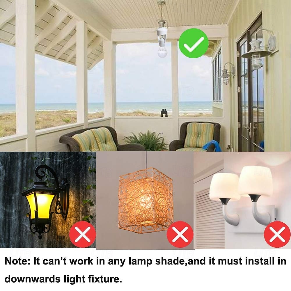 bewegingssensor lichtfitting e26/e27 slimme lamp lamphouder adapter automatische aan/uit lichtregeling geschikt voor garage kelder veranda berging 2025 - $14.99 –P2