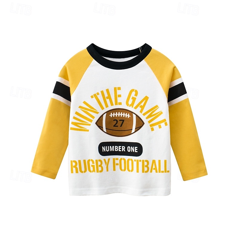 Paquets multiples 2 pièces Garçon Col Ras du Cou manche longue Vert jaune. T shirt T-shirt Imprimer Graphic Vacances Usage quotidien 100% Coton Printemps & Automne de 2025 ? $19.99 –P3
