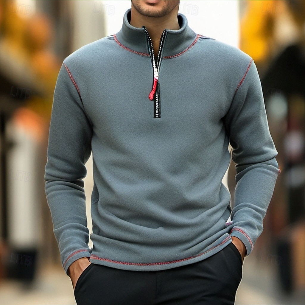 Per uomo Felpa Di pile Felpa con cerniera a un quarto Compatto Nero Bianco Verde militare Blu Marrone mezza cerniera Liscio Sportivo Giornaliero Per eventi Streetwear Fantastico Retrò Inverno del 2025 a $32.99 –P3