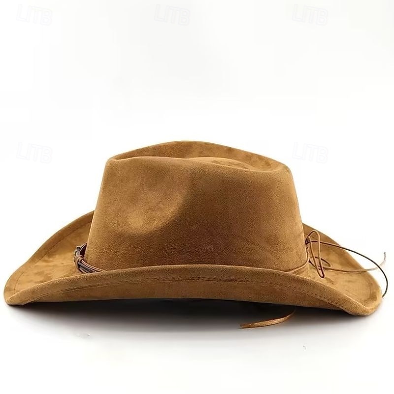 Herre Solhatt Cowboyhatt Fedora Trilby-hatt Svart Kamel Ull Gammeldags stil Mote 18. århundre delstaten Texas Daglig Temafest Ensfarget / vanlig farge Solkrem Cosplay 2025 - $22.99 –P4