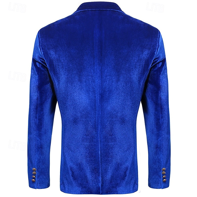 Pánské Blejzr Sametové blejzry Obchod Koktejlový večírek Svatebnívečírek Módní Na běžné nošení Jaro & podzim Polyester Pevná barva Kapsy Knoflíky Pohodlné Jednořadé Blejzr Černá Rubínově červen 2025 - $58.99 –P6